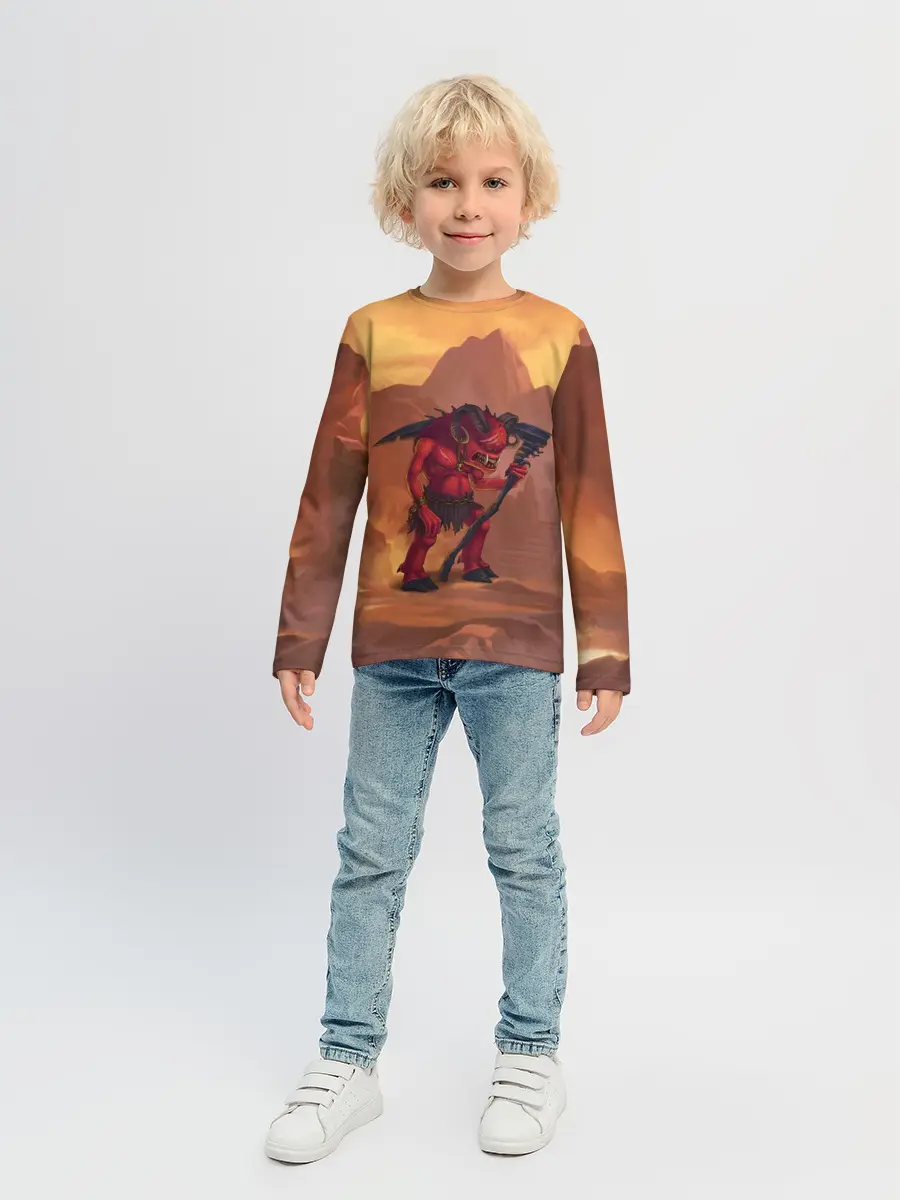 Детский лонгслив / Сэр Троглодит - Демон, текст