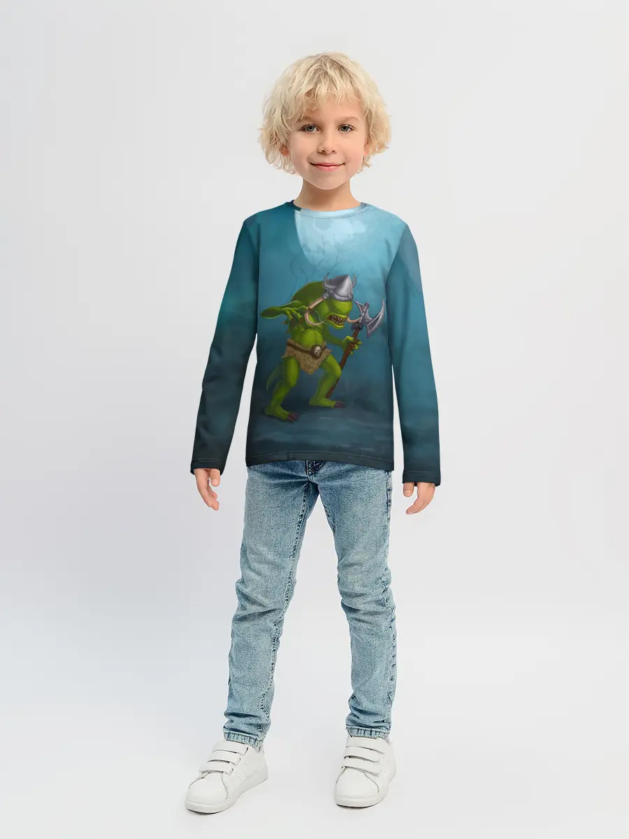 Детский лонгслив / Сэр Троглодит - Варвар, болото