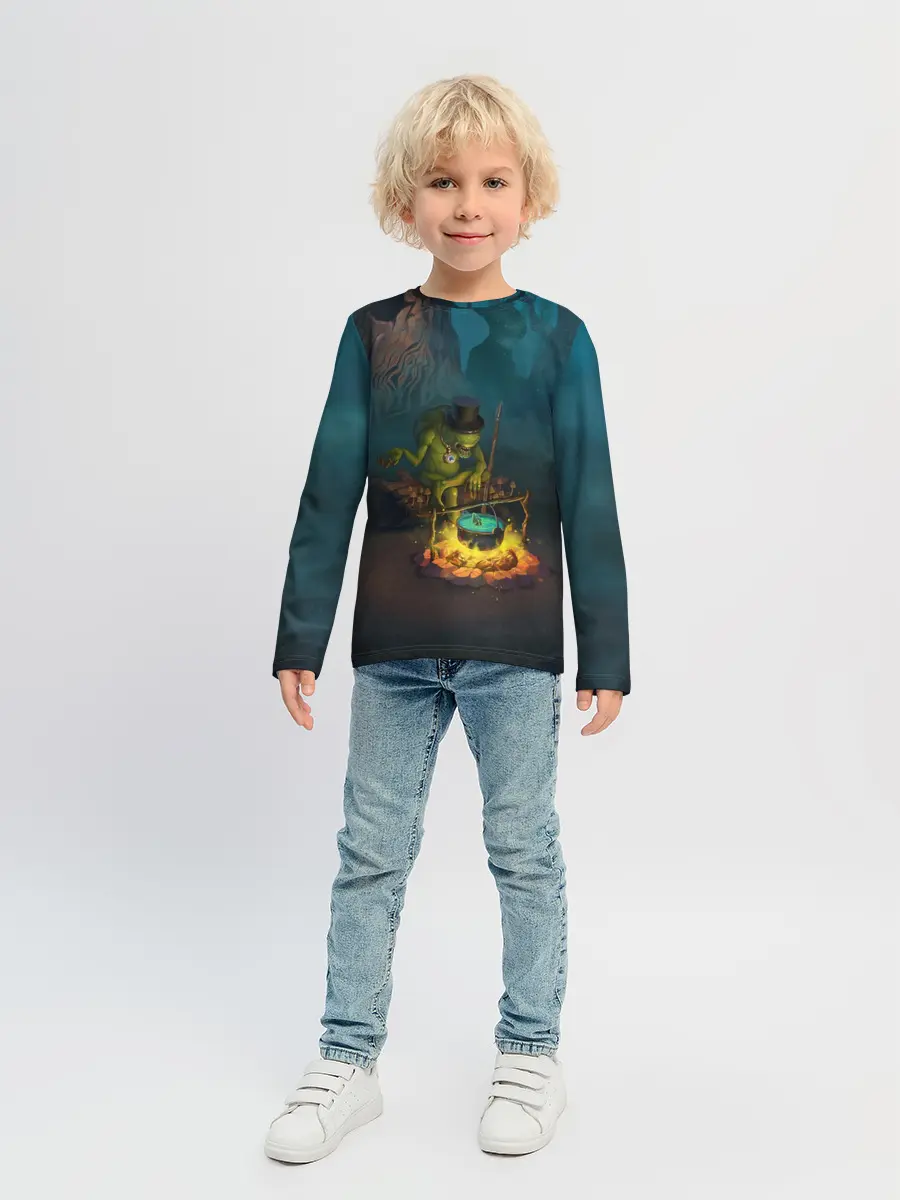 Детский лонгслив / Сэр Троглодит - Болото, англ