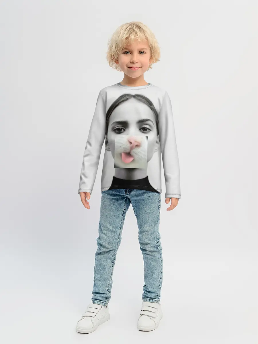 Детский лонгслив / kitty face