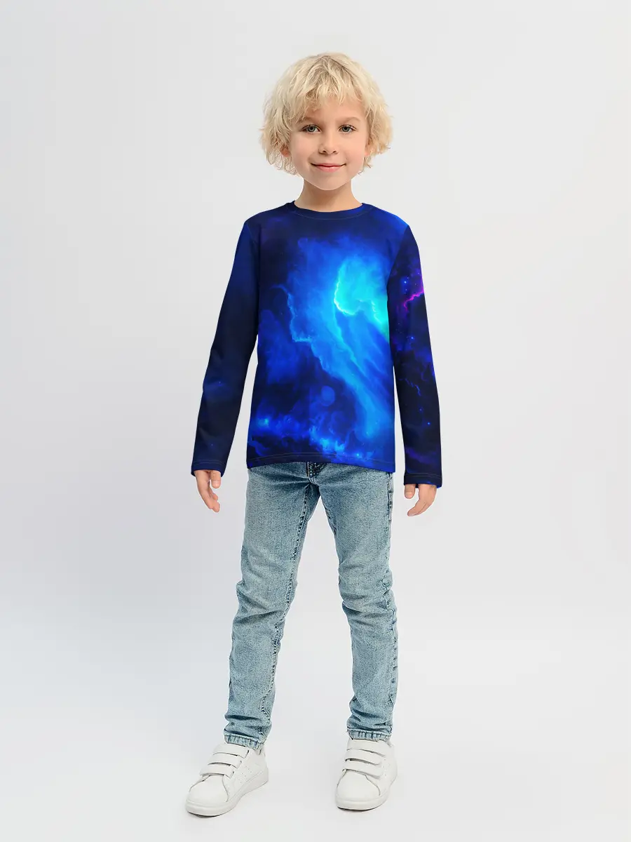 Детский лонгслив / СИНИЙ КОСМОС