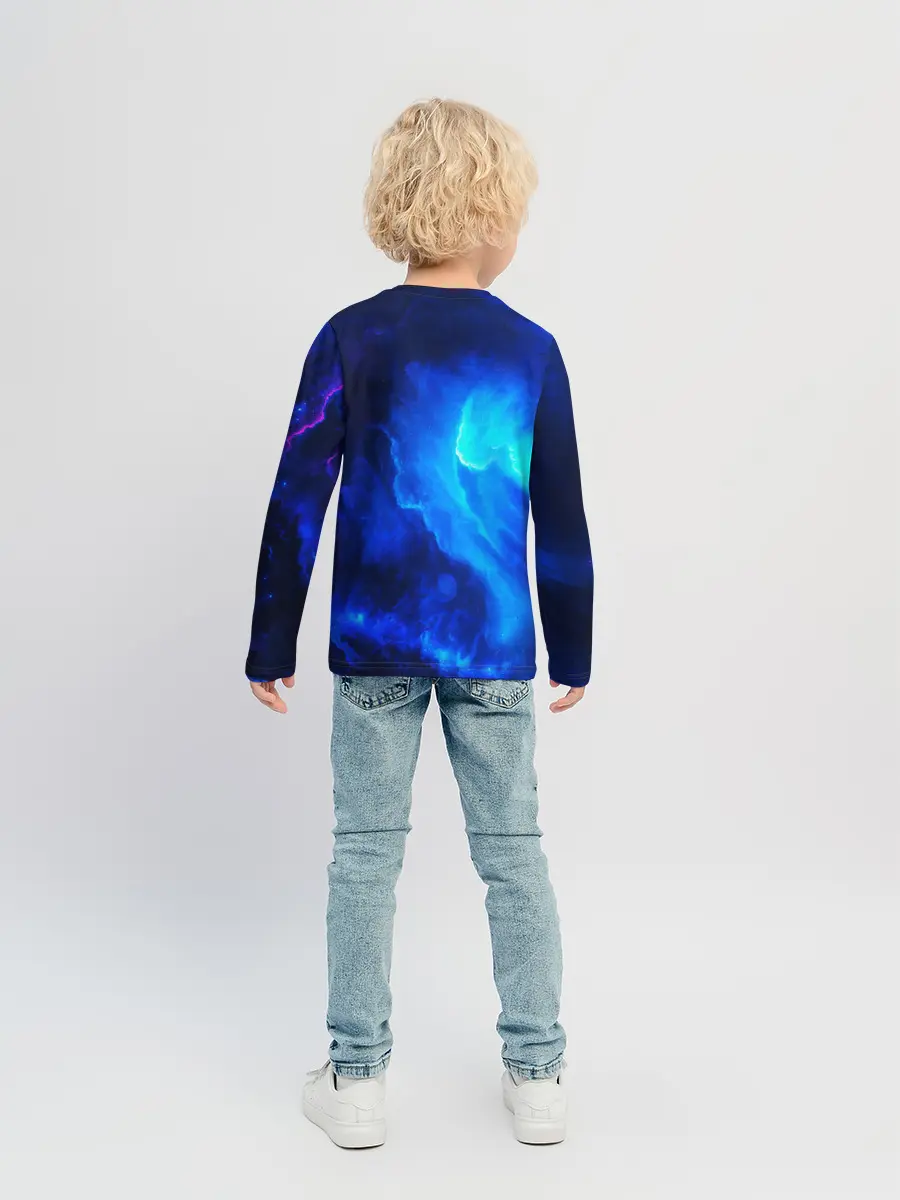 Детский лонгслив / СИНИЙ КОСМОС