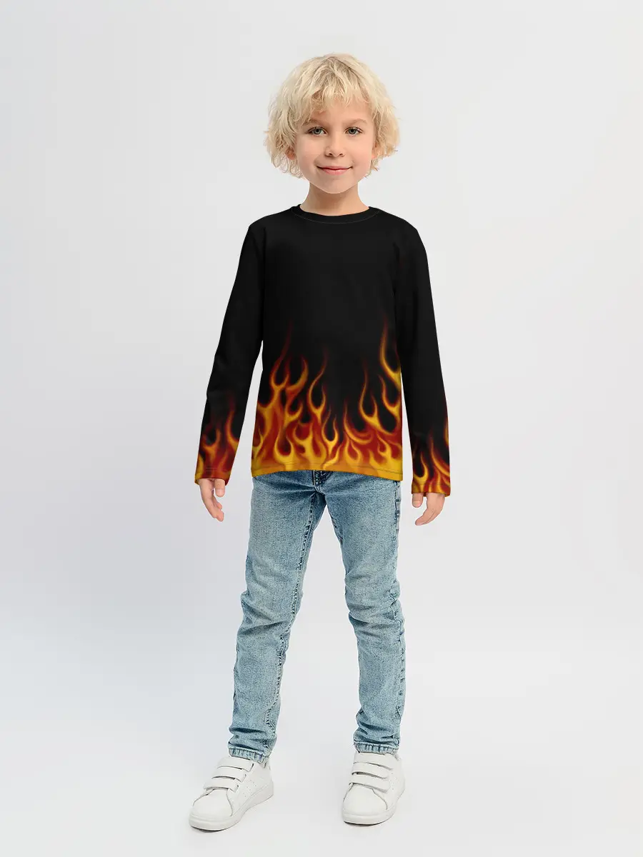 Детский лонгслив / Пламя Old School