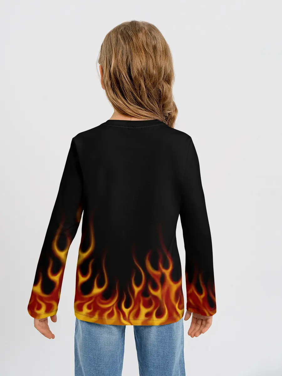 Детский лонгслив / Пламя Old School