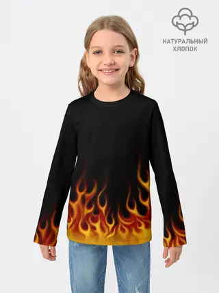 Детский лонгслив / Пламя Old School