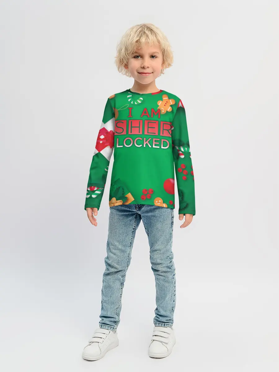 Детский лонгслив / Новогодний Sherlock