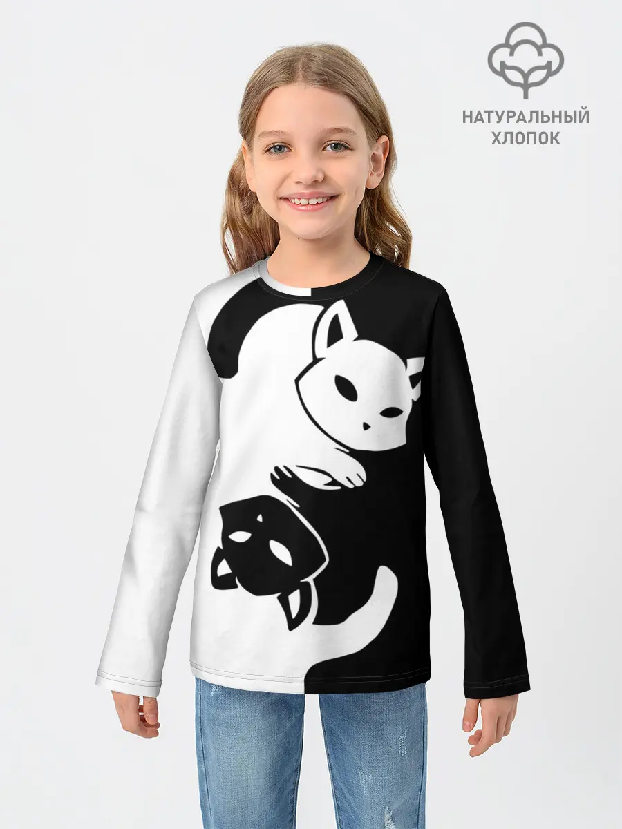 Детский лонгслив / ДВА КОТА КУВЫРКАЮТСЯ.