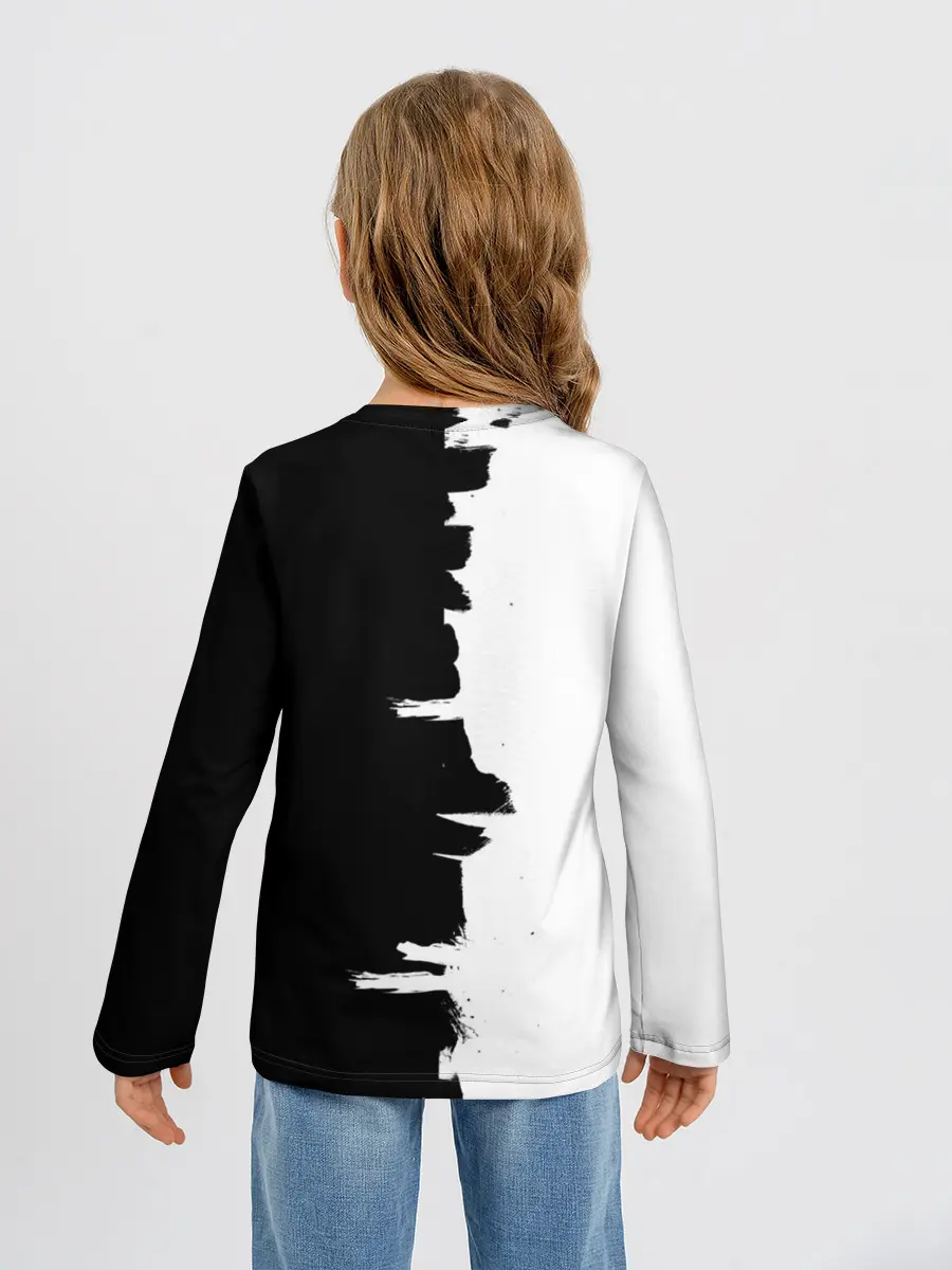 Детский лонгслив / Черным по белому