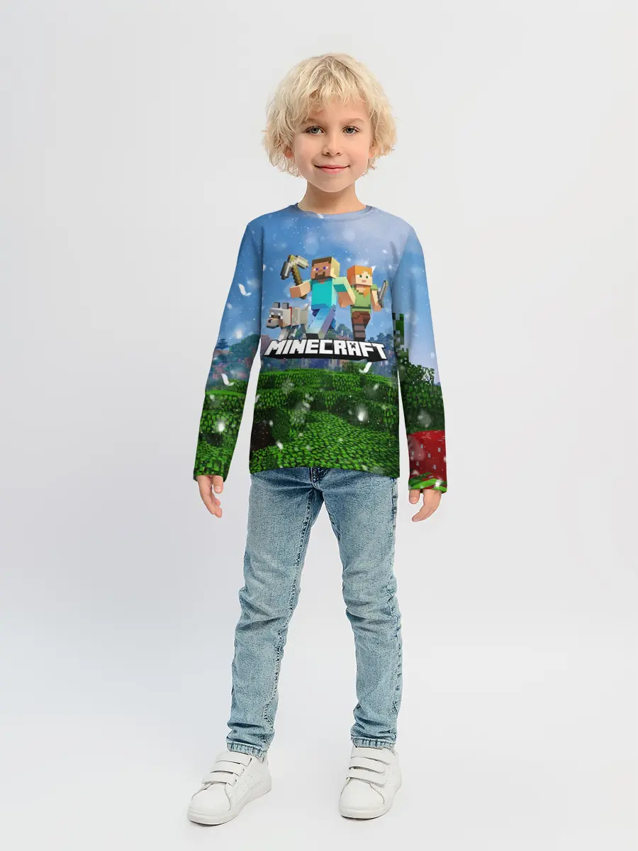 Детский лонгслив / Minecraft / Майнкрафт