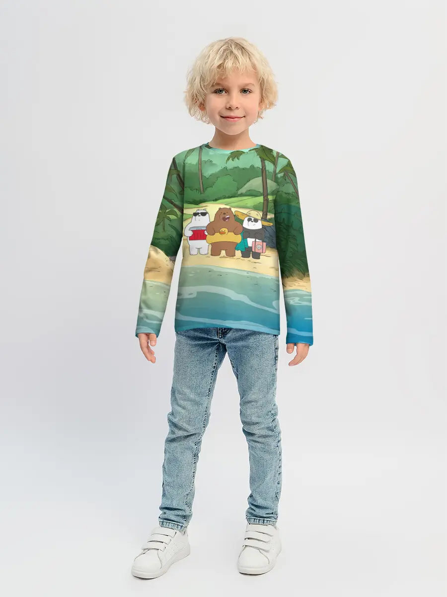 Детский лонгслив / Bears on the beach