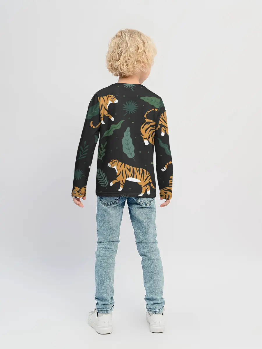 Детский лонгслив / Тропический тигр