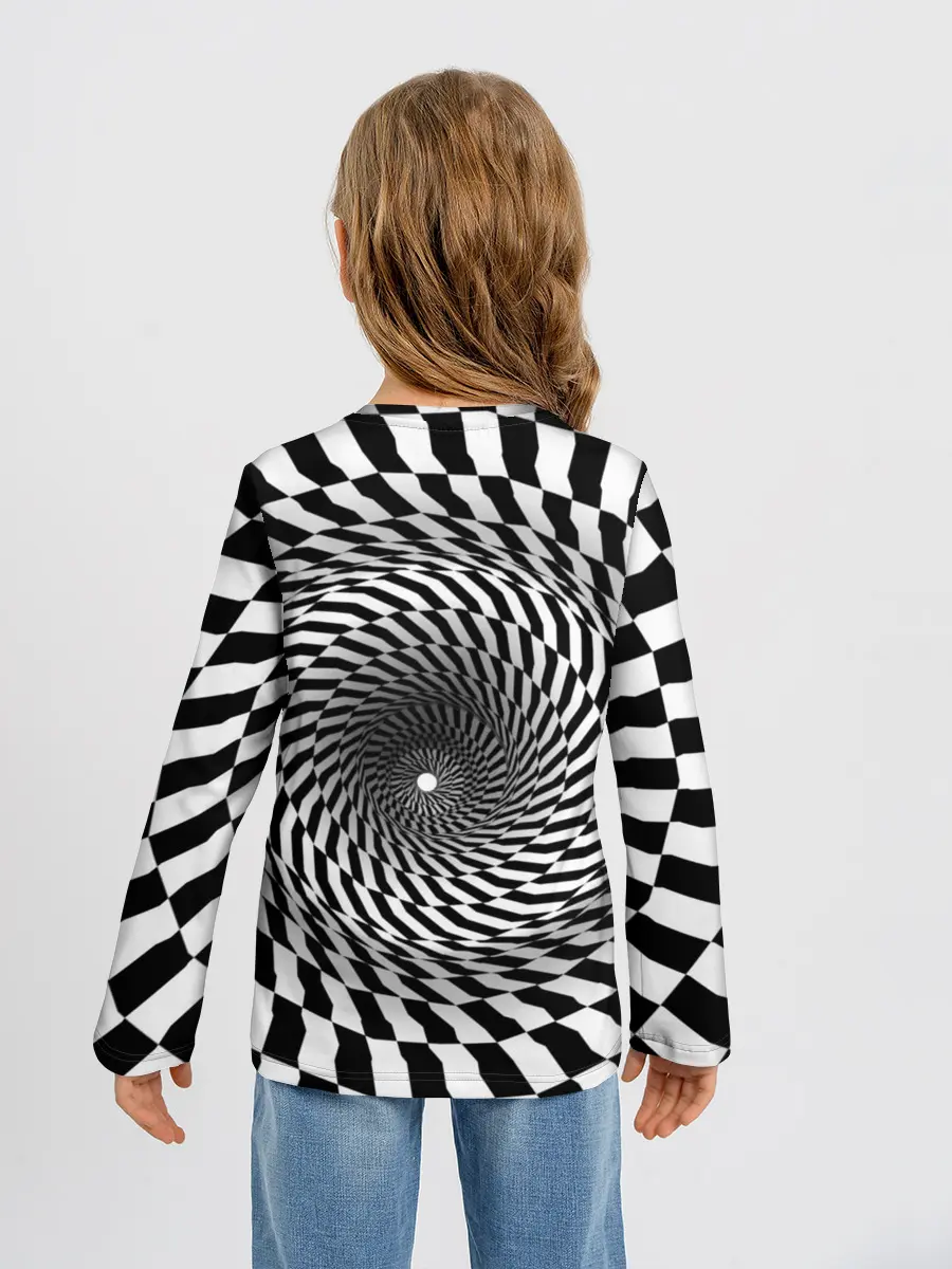 Детский лонгслив / Оптические квадраты