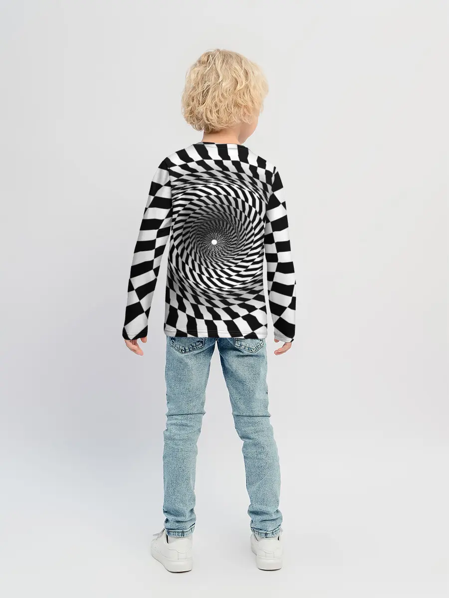 Детский лонгслив / Оптические квадраты