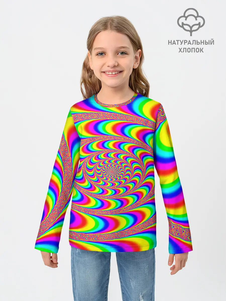 Детский лонгслив / Оптическая текстура