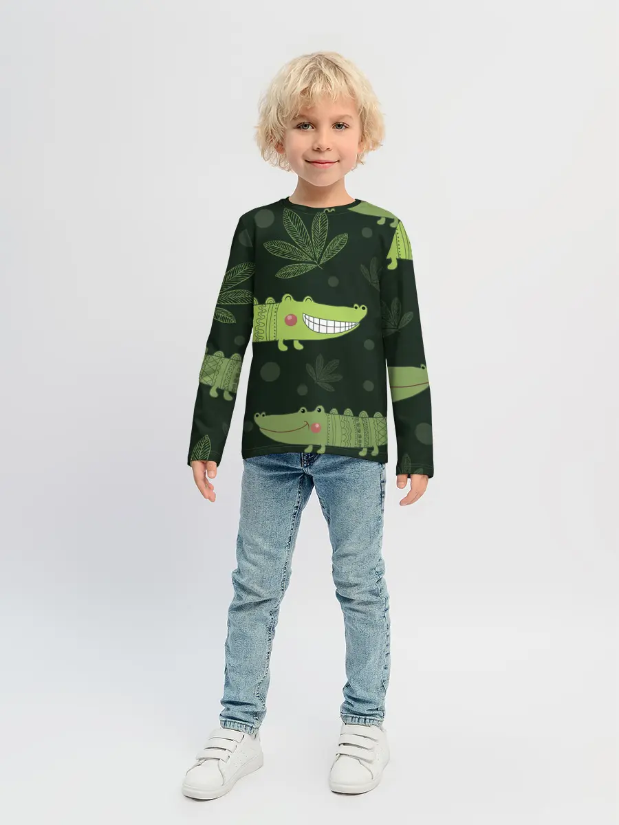 Детский лонгслив / Милый крокодил