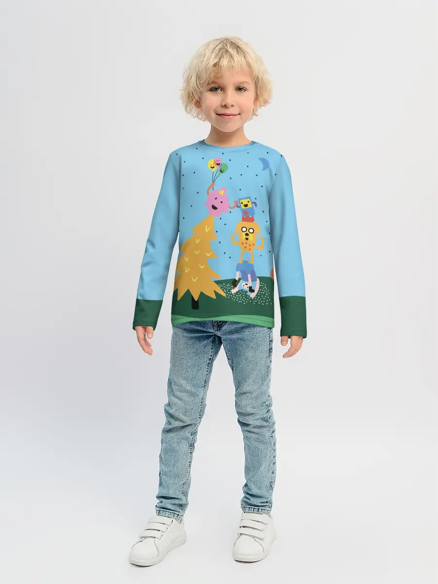 Детский лонгслив / Время приключений Ёлка
