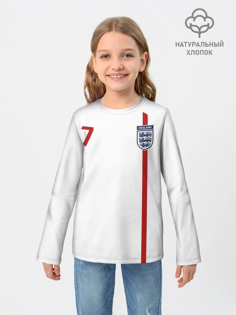 Детский лонгслив / Дэвид Бекхэм Англия Ретро