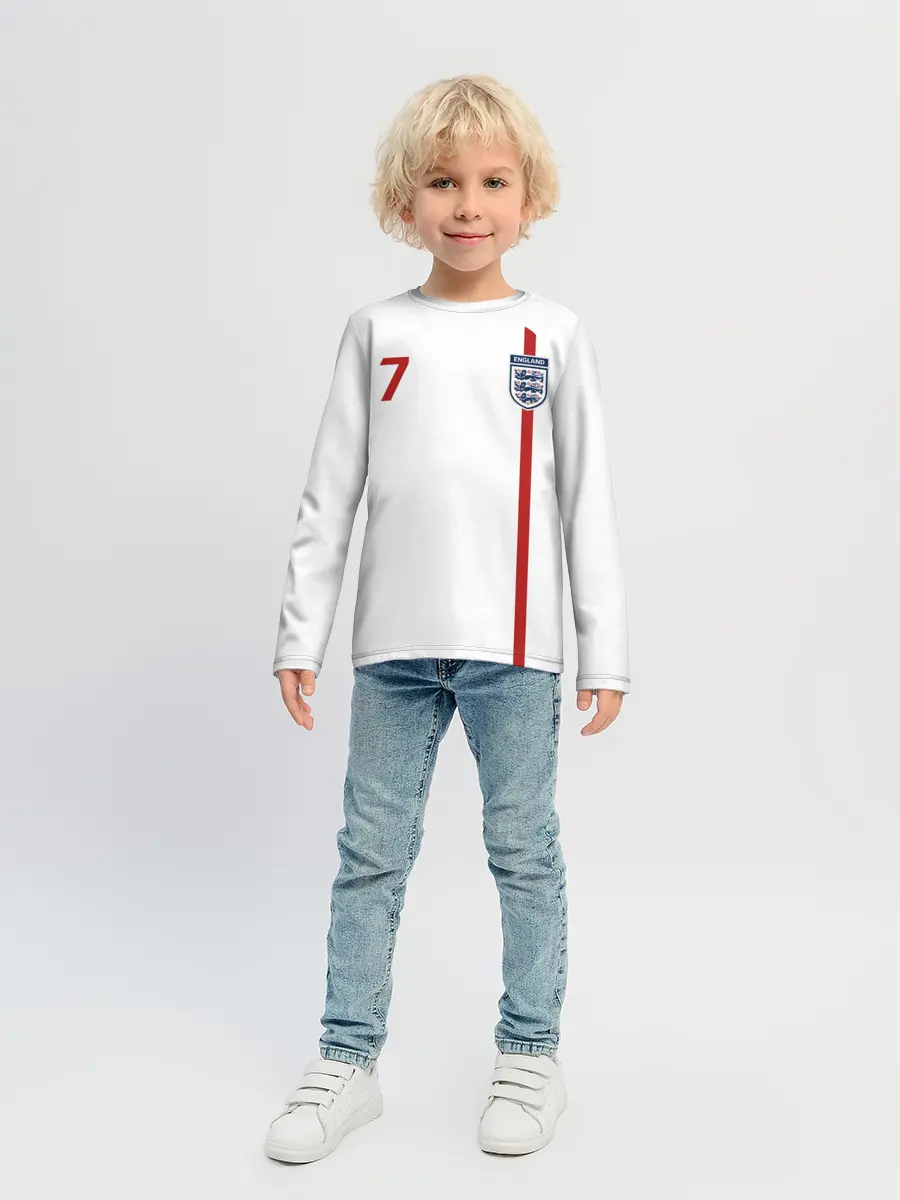 Детский лонгслив / Дэвид Бекхэм Англия Ретро