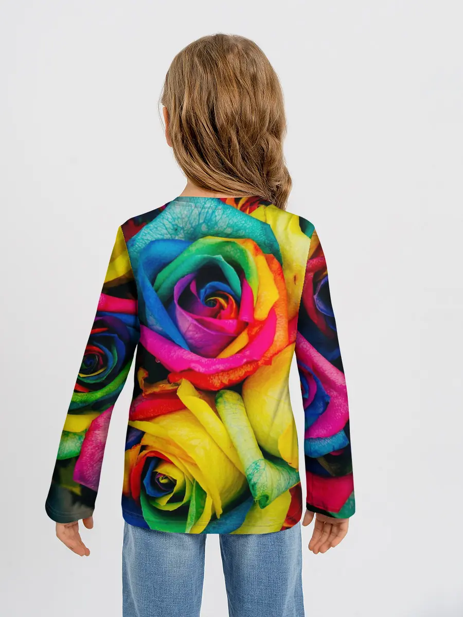 Детский лонгслив / Разноцветные розы