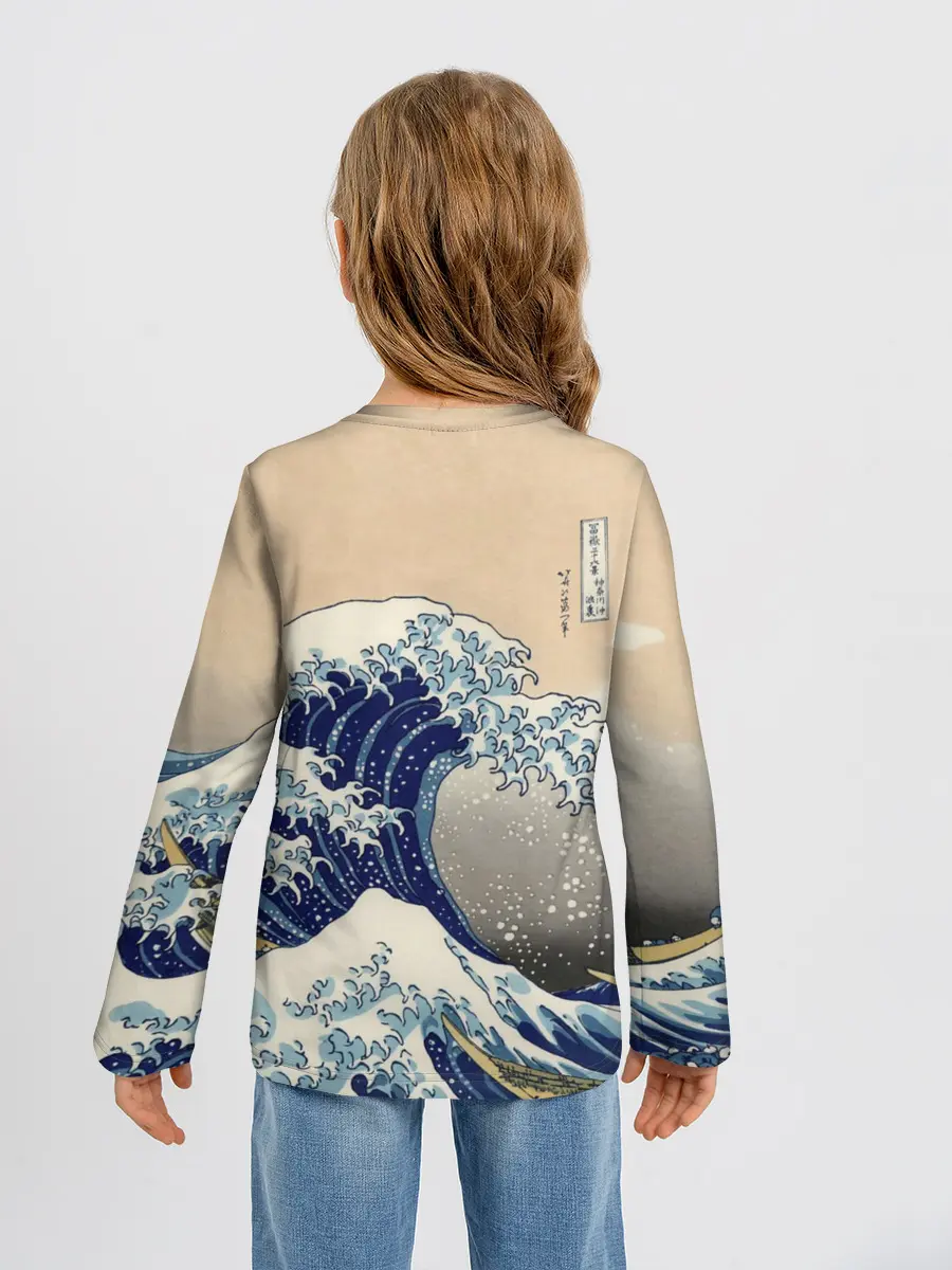 Детский лонгслив / Kanagawa Wave Art