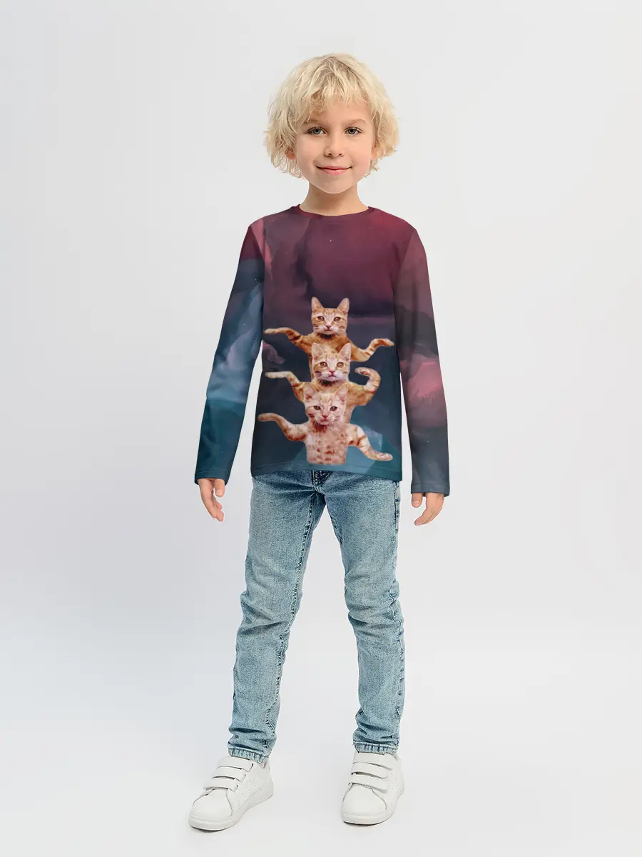 Детский лонгслив / Танцующие коты
