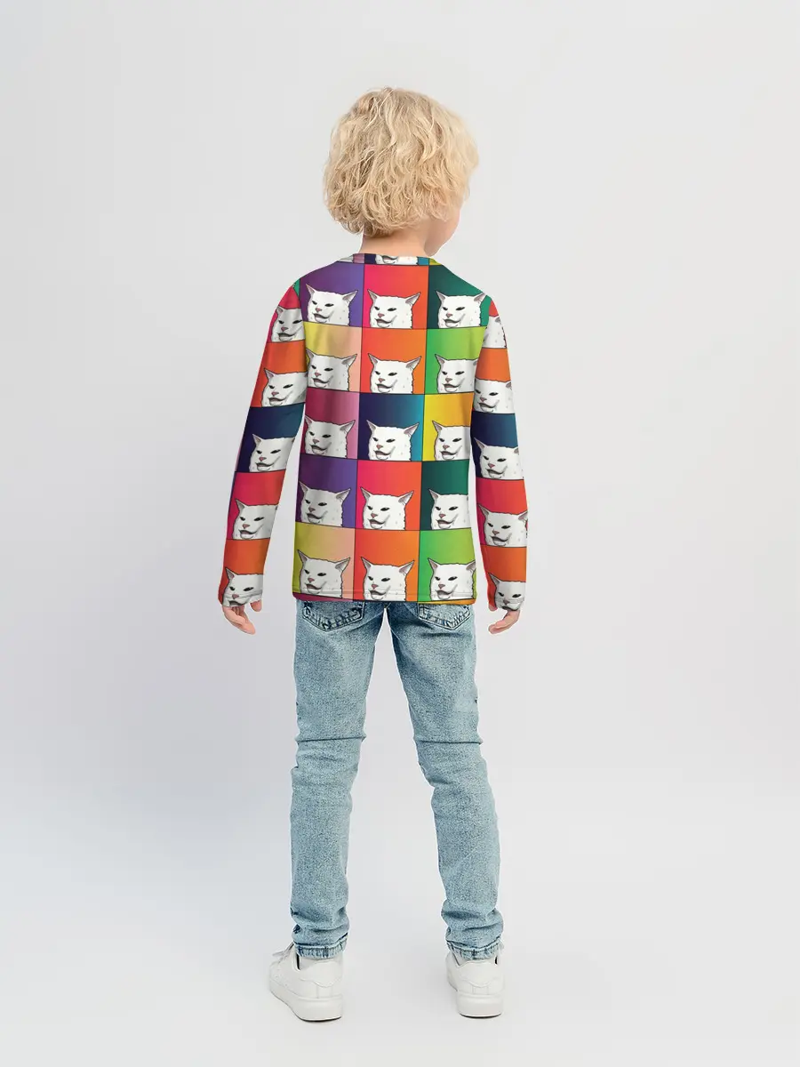 Детский лонгслив / Woman Yelling at Cat