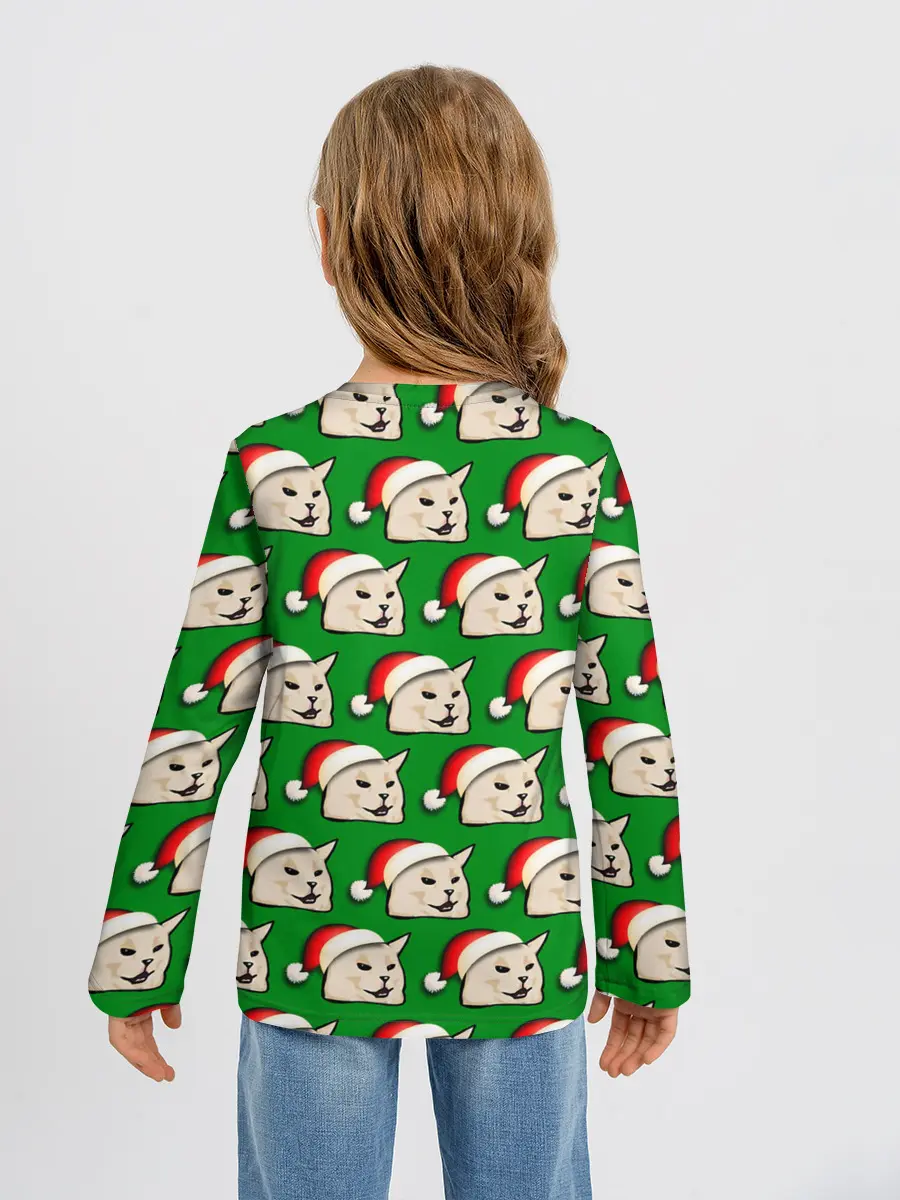 Детский лонгслив / woman yelling at cat