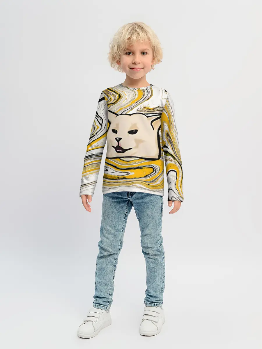 Детский лонгслив / woman yelling at cat