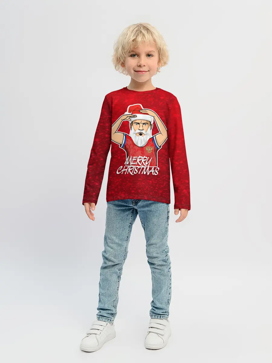 Детский лонгслив / Новогодний Дзюба Russia