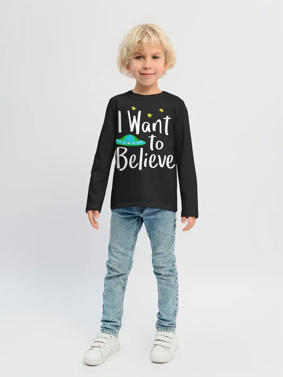 Детский лонгслив / I want to believe