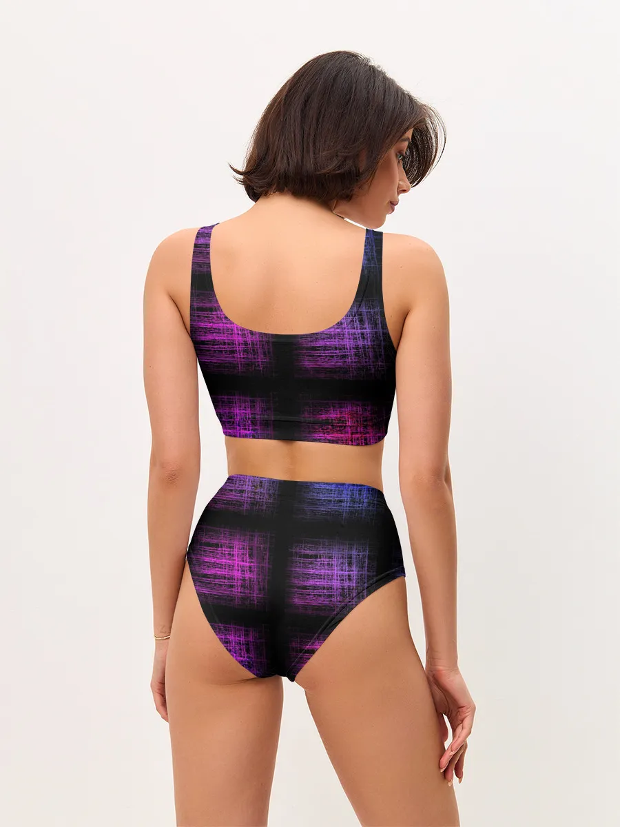 Женские топ и трусы / Неоновая абстракция