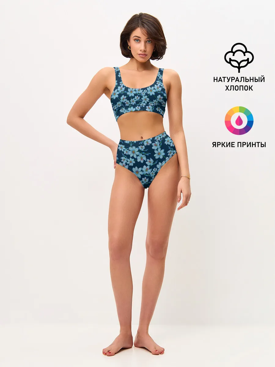 Женские топ и трусы / Иксии не темно синем фоне