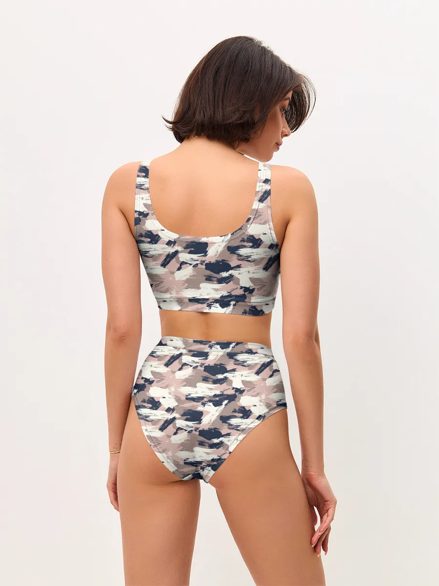 Женские топ и трусы / Кремовый камуфляж