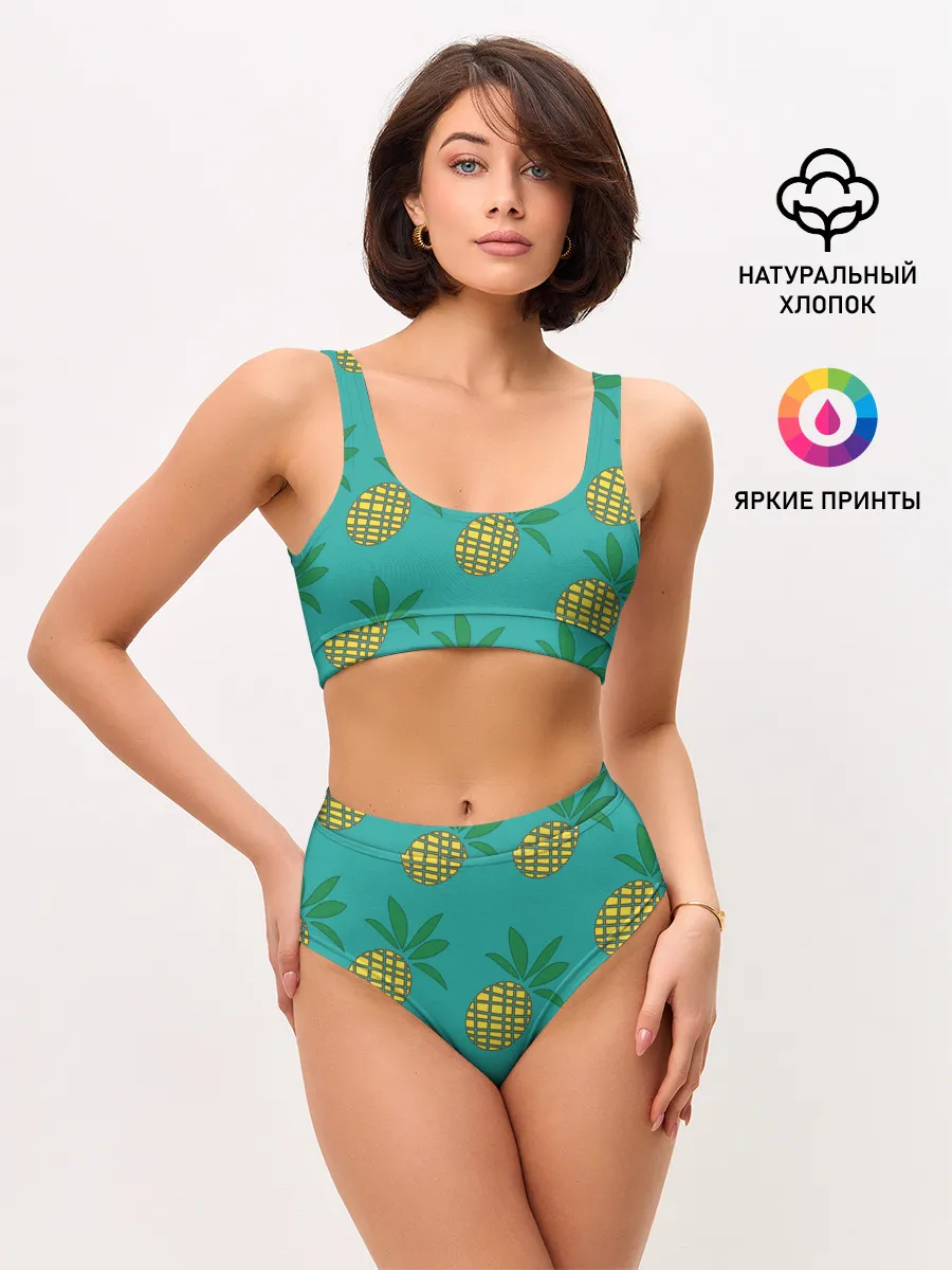 Женские топ и трусы / Ананасы