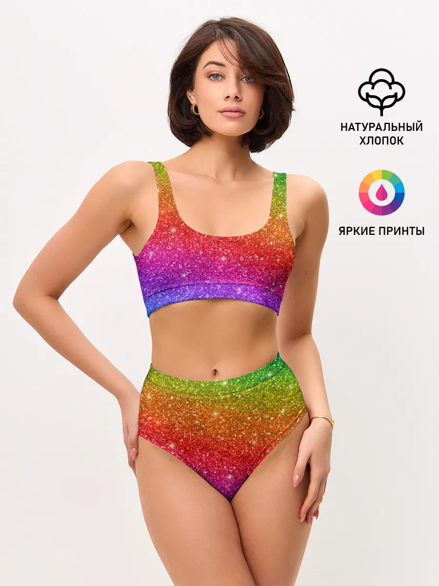 Женские топ и трусы / Блестки радуги