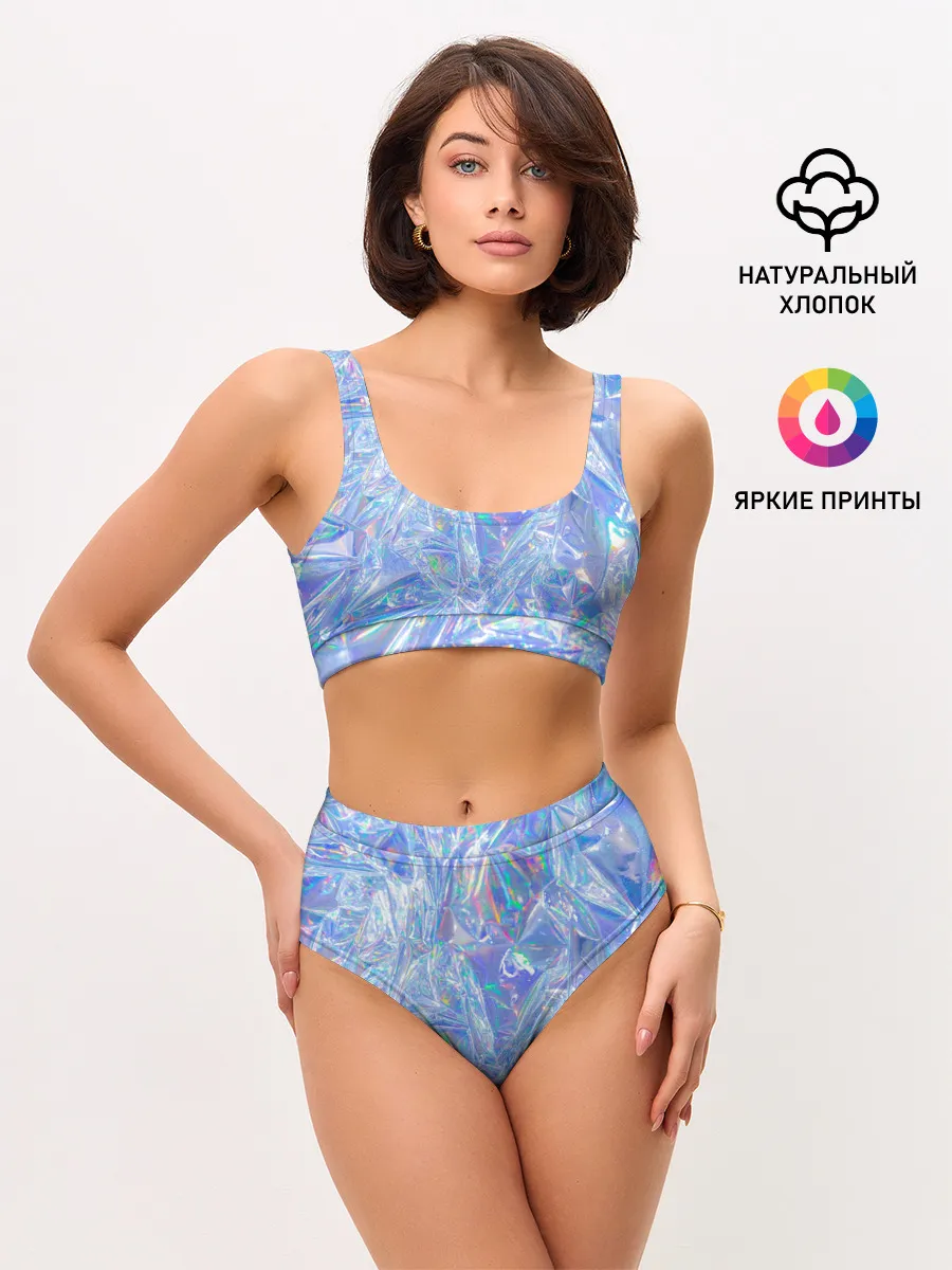 Женские топ и трусы / 3d ice glitch