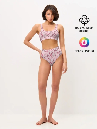 Женские топ и трусы / Клубничка