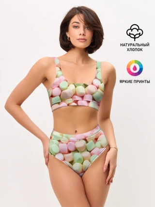 Женские топ и трусы / маршмэлов зефирки нежные