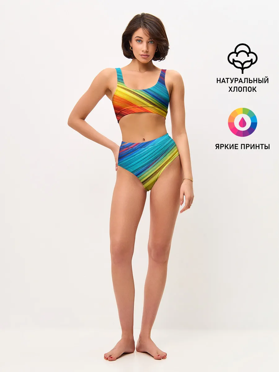 Женские топ и трусы / цветной мех диагональ