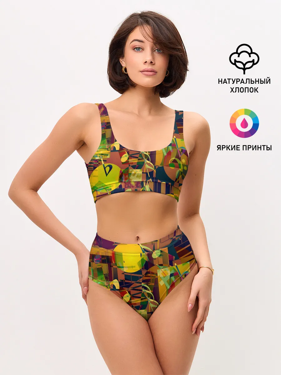 Женские топ и трусы / Музыкальный глитч