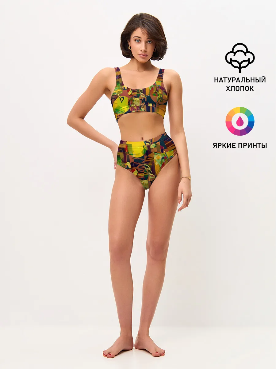 Женские топ и трусы / Музыкальный глитч