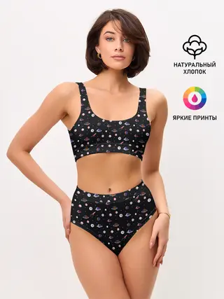 Женские топ и трусы / Космический Паттерн