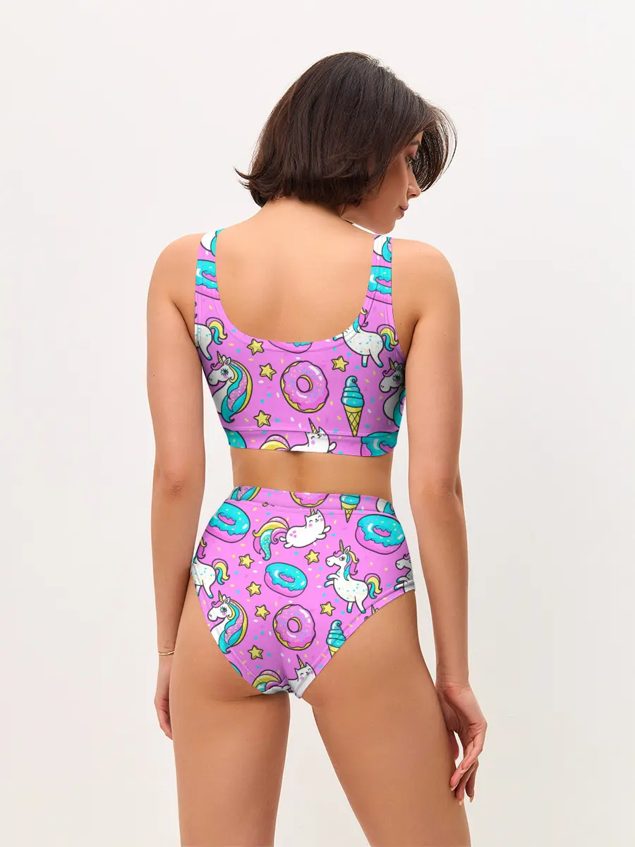 Женские топ и трусы / Единороги с пончиками