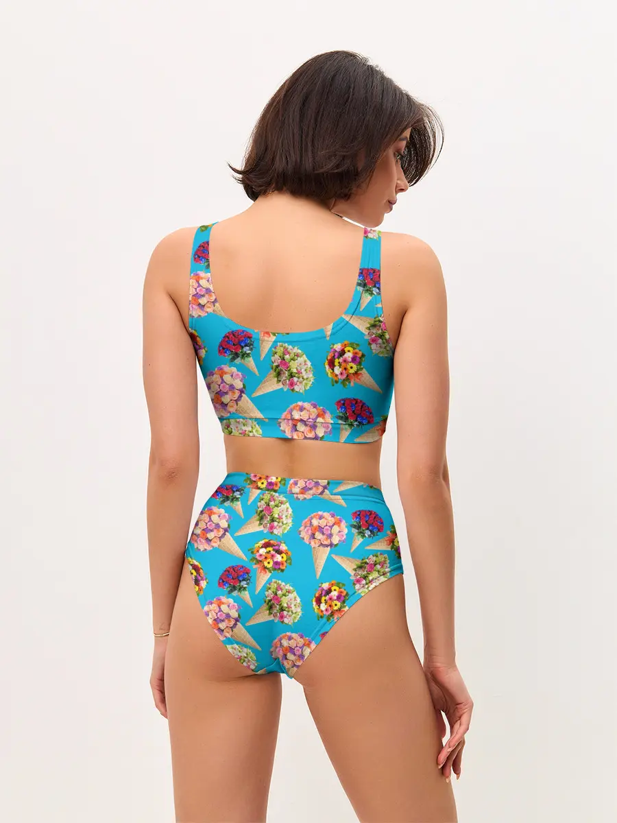 Женские топ и трусы / Рожок цветов