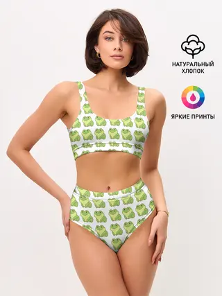 Женские топ и трусы / лягушки