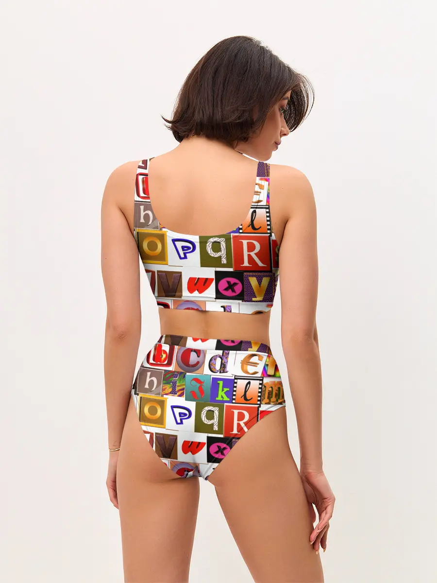 Женские топ и трусы / Английские буквы # 2