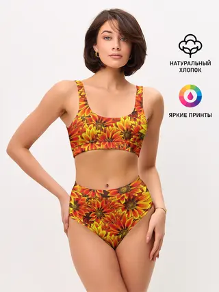 Женские топ и трусы / ЦВЕТОЧНЫЙ ОРНАМЕНТ