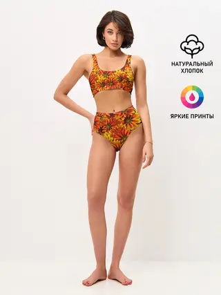 Женские топ и трусы / ЦВЕТОЧНЫЙ ОРНАМЕНТ