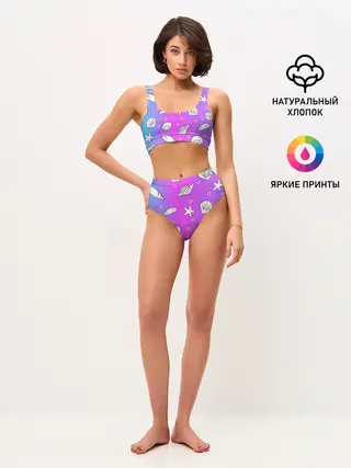 Женские топ и трусы / Ракушки с градиентом