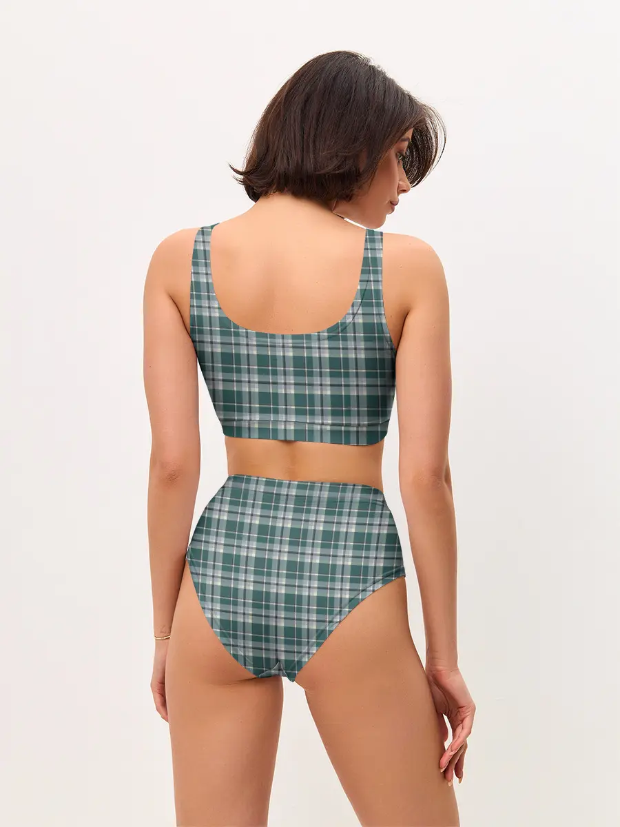 Женские топ и трусы / Узор в клетку